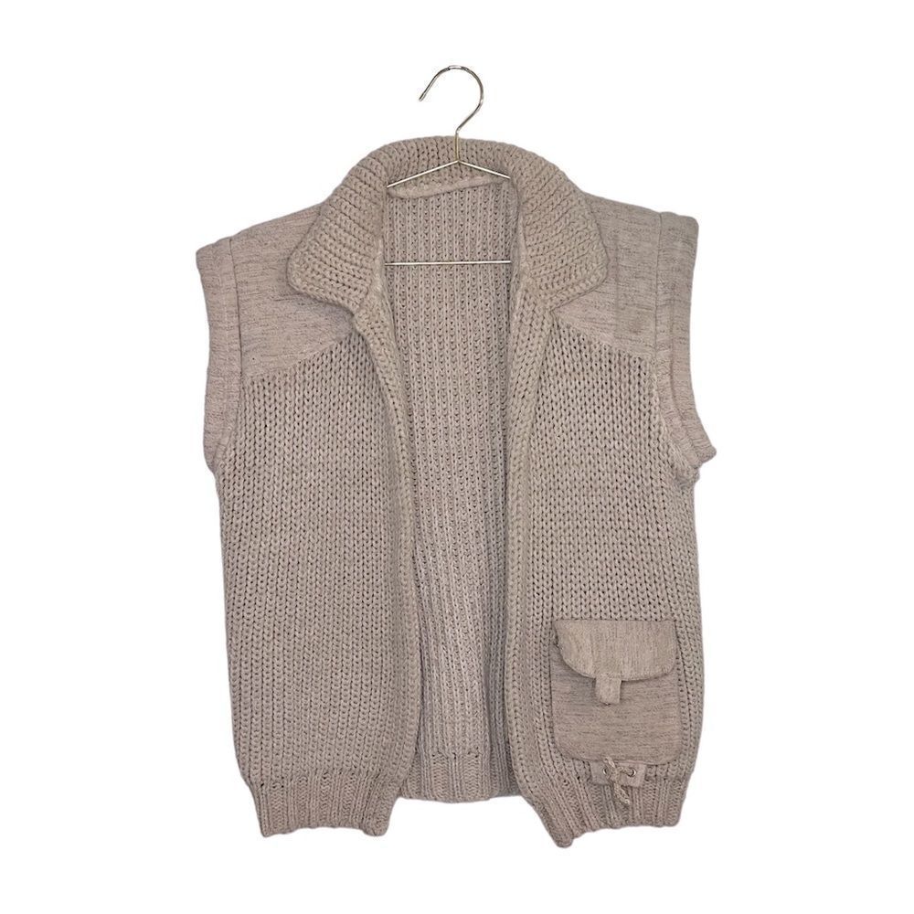 Chunky Knit Crotchet Sleeveless Vest
